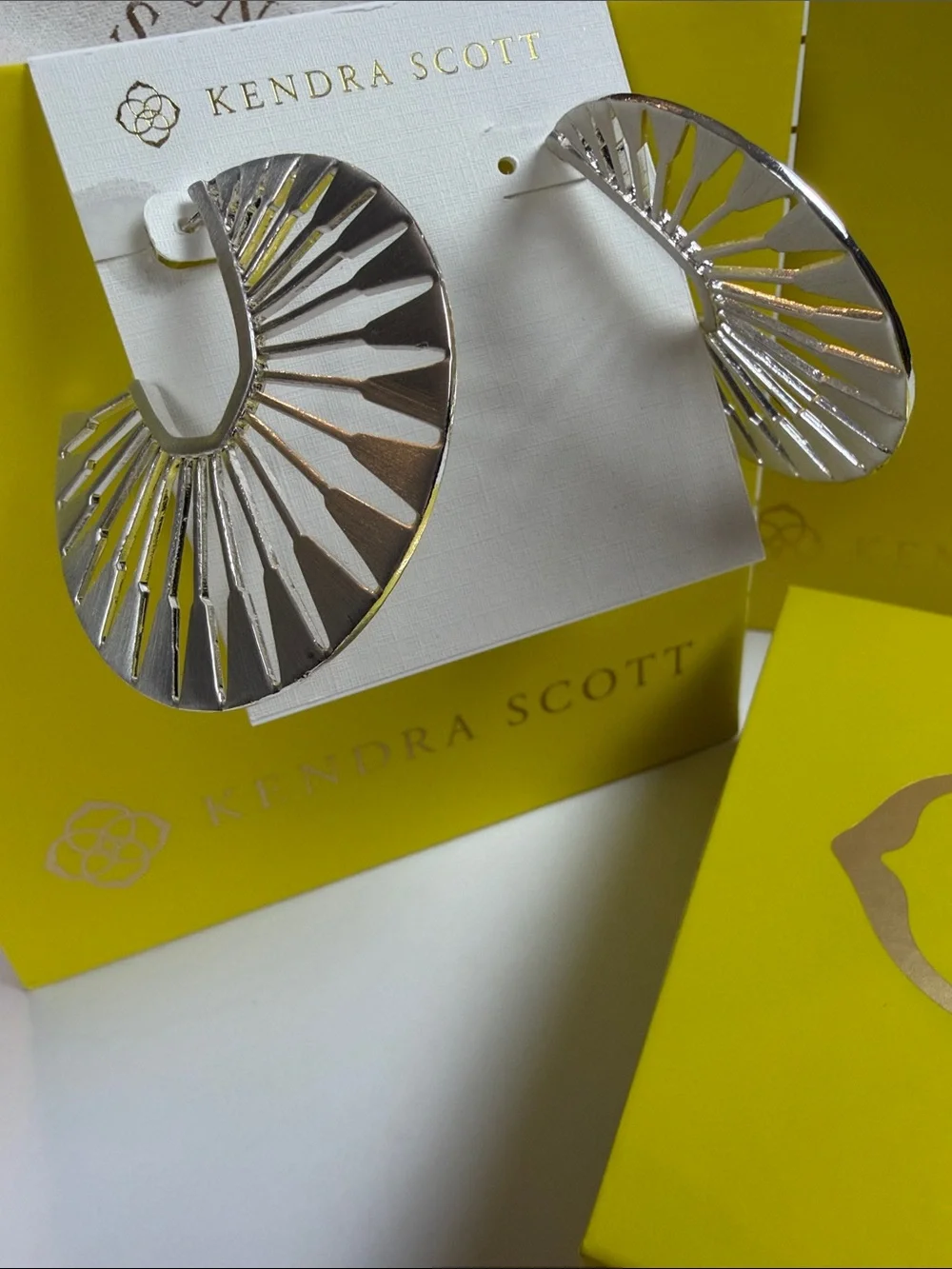 Kendra Scott Silver Radiant Fan Hoop Earrings